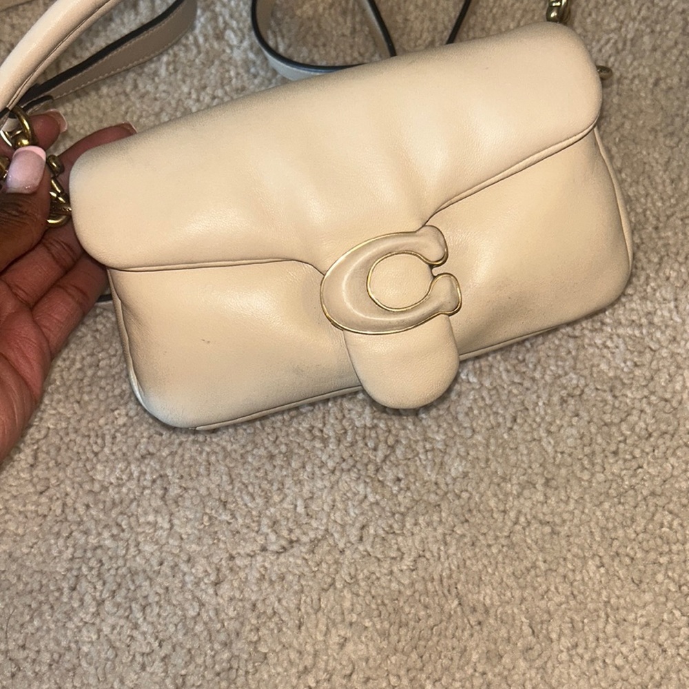 Brass/Ivory coach tabby bag